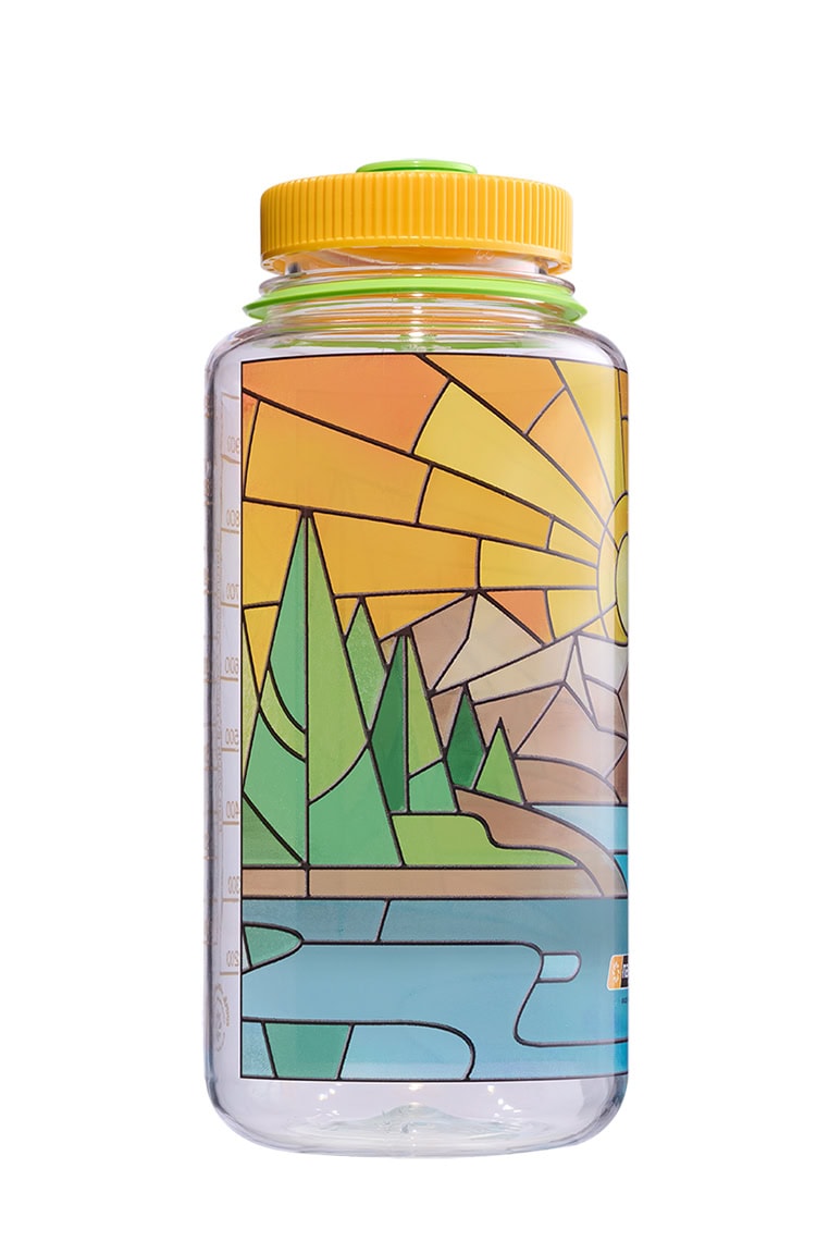 32oz Wide Mouth Stained Glass Print Bottles